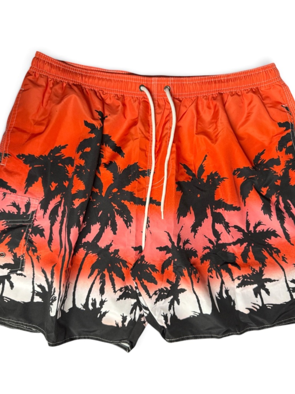Scotamalone Men's XXL Tropical Palm Tree Swim Trunks NWT Orange 2XL